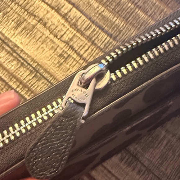 Coach Tan and Black Animal Print Wallet - Picture 4 of 10